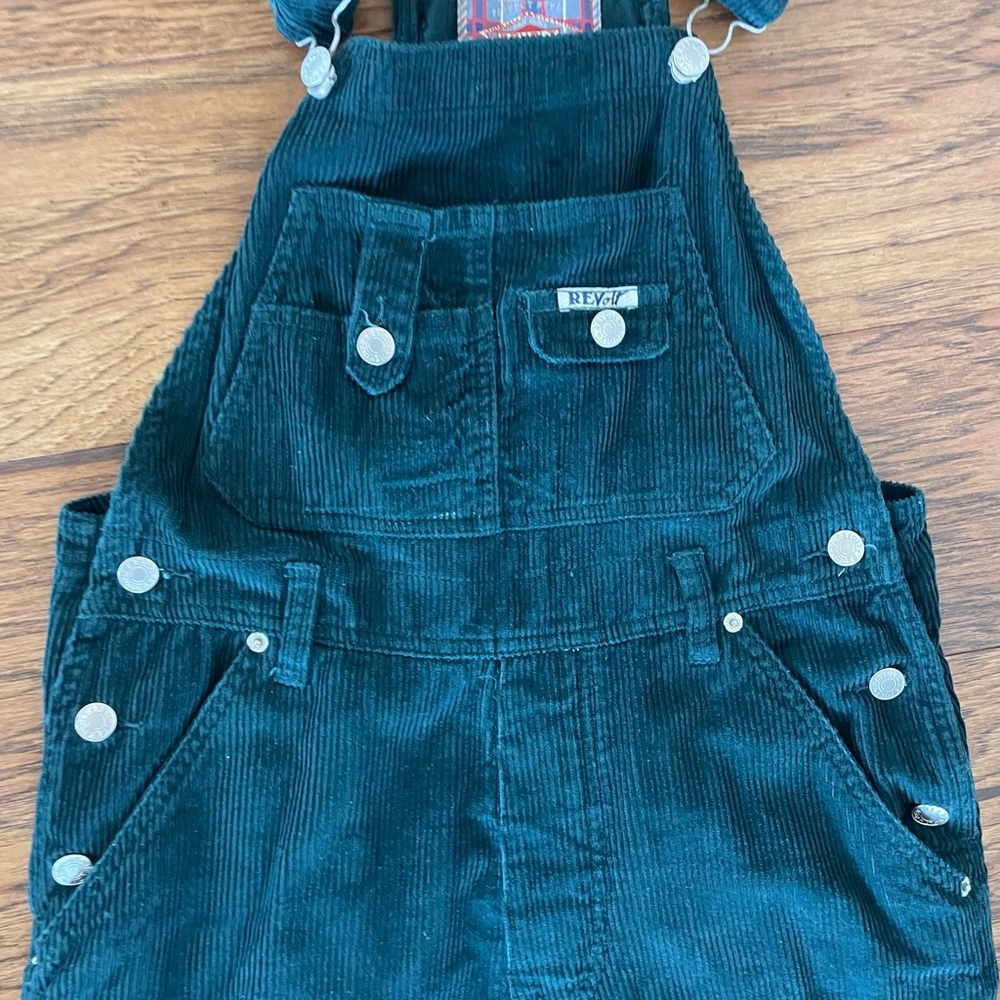 Revolt Vintage Emerald Corduroy Overalls - Picture 5 of 6